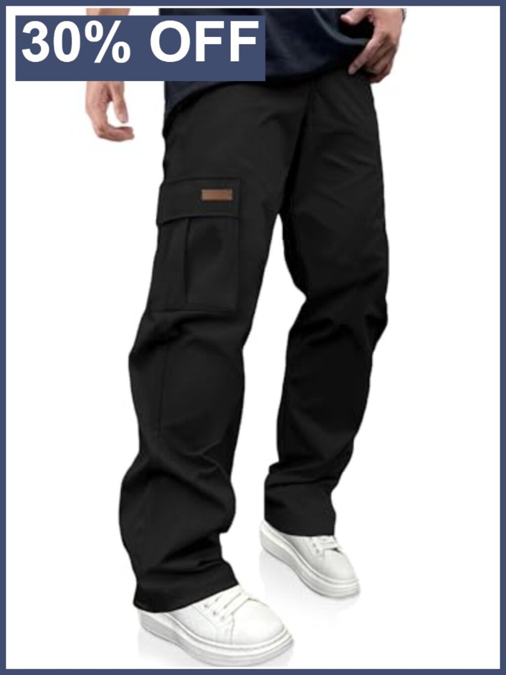 Mens Cargo Sweatpants Multi-Pocket Workout Hiking Drawstring Active Pants